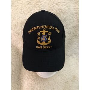 Vintage Navenpvntmedu Five San Diego Est 1971 Navy Blue Strapback Hat Made USA